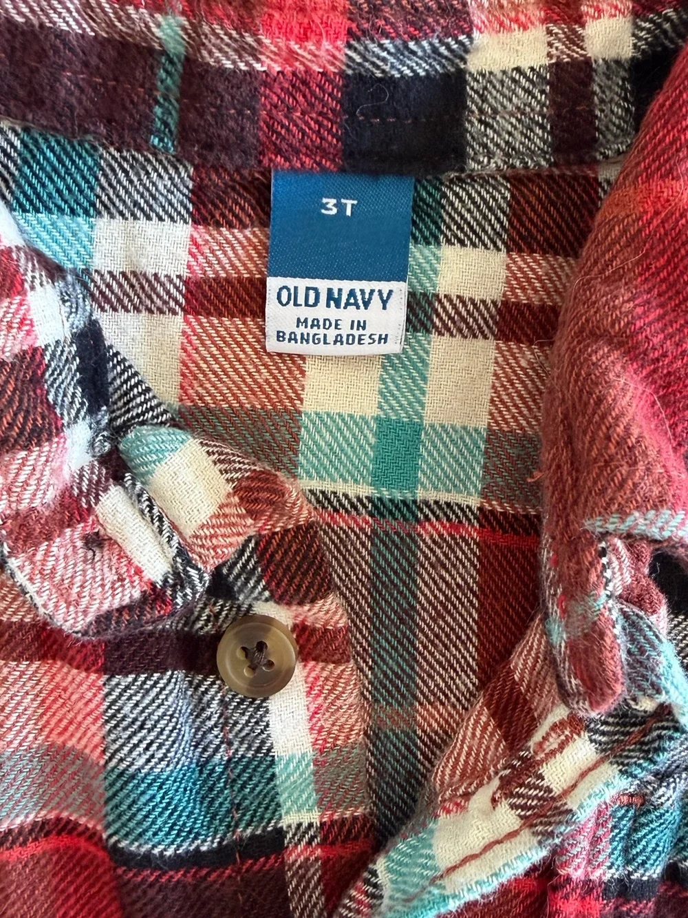 Old Navy Plaid Flannel L/S Button down, 3T
